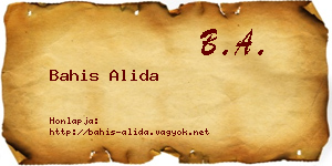 Bahis Alida névjegykártya